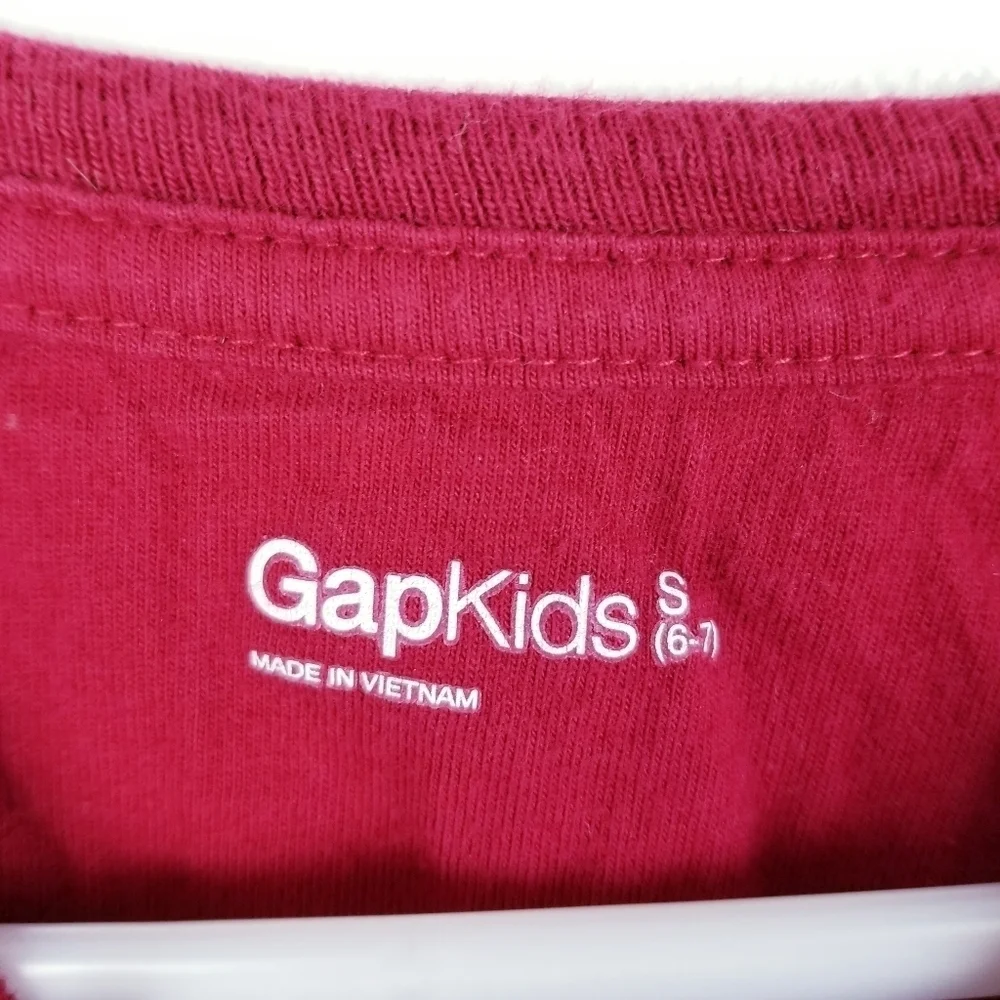 Gap Kids Red & Cream Thermal Long Sleeve Shirt